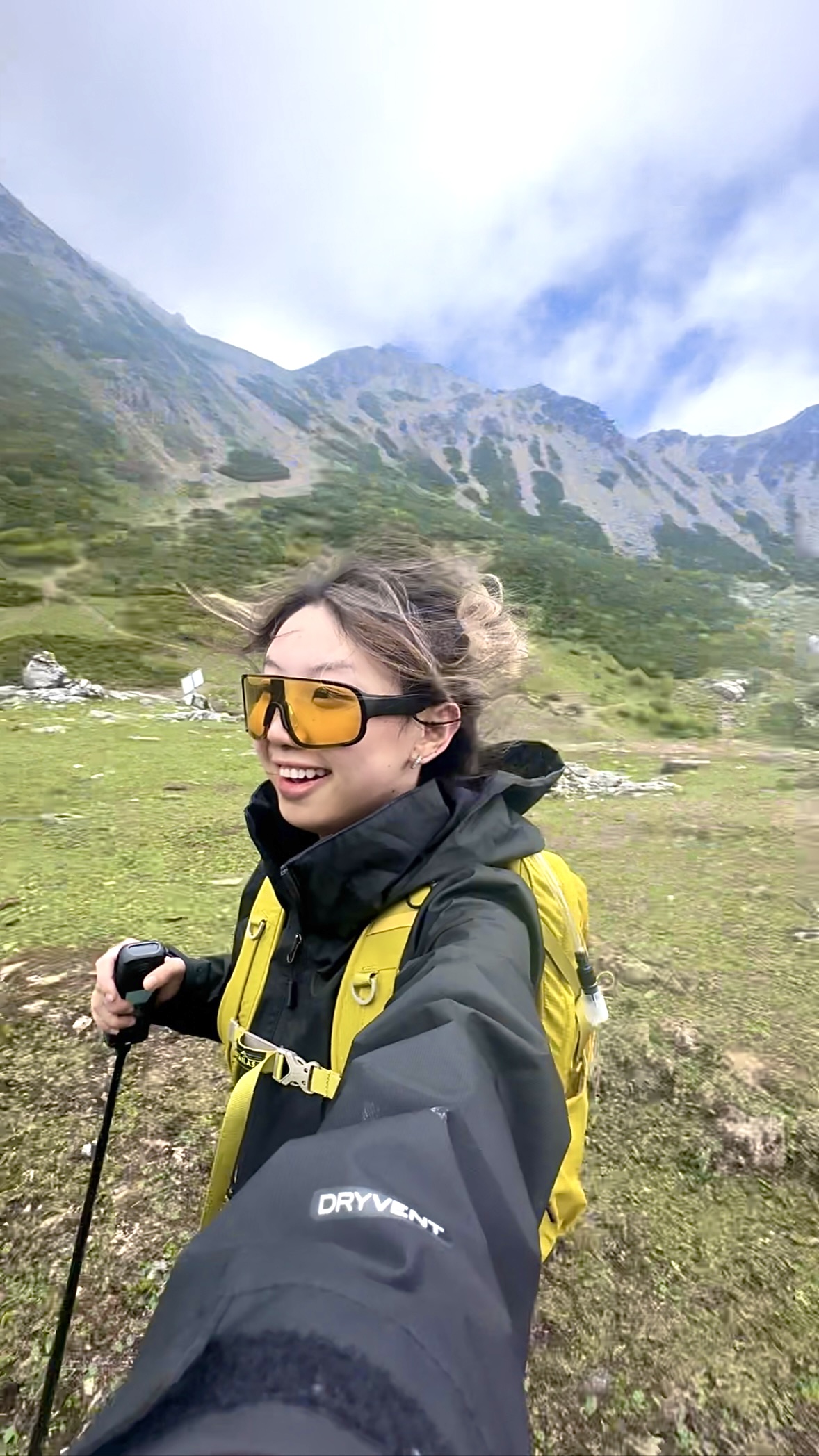 Molly hiking in the mountains